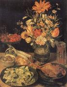 Still Life with Flowers and Food